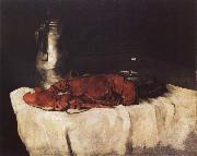 Karl Schuch Lobster with Pewter Jug and Wineglass Sweden oil painting reproduction